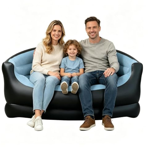 Aufblasbares Sofa – Lounge-Sessel, faltbar und bequem, aufblasbares Sofa, umwandelbar in Bett, für drinnen und draußen, Garten, Terrasse, Reisen, Erwachsene, Kinder