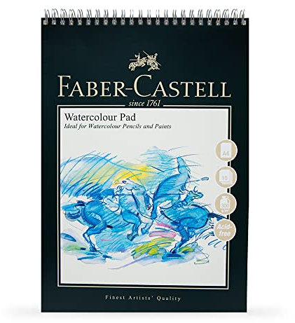 Faber-Castell Art & Graphic Spiralbindung Aquarellblock, A4 300 g / qm Block mit 10 Bögen