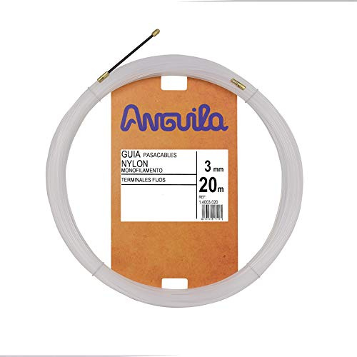 Anguila Guía Pasacables Nylon Terminales Fijos Blanco ⌀3mm 20m | Flexible, con alta facilidad de giro, buena fuerza de empuje y buena durabilidad; terminales fijos, listos para usar