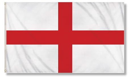 SHATCHI 5ft x 3ft National Flags Events Pub BBQ Decorations for Rugby Cricket Football Sports 2023 World Cup Banner Fan Support Table Cover, Polyester, England