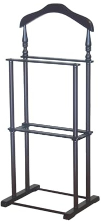 Proman Products Sakura Twin Valet with Wooden Hanger, Trouser Bar & Tie Bar, Walnut