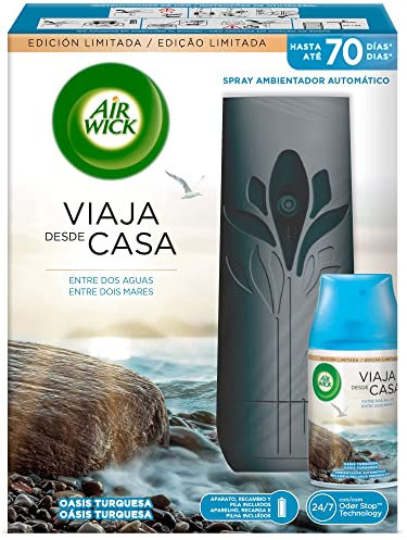 Air Wick Freshmatic 1 Aparato y 1 Recambio de Ambientador Spray Automático, Esencia con Aroma a Oasis Turquesa, El embaleje Puede Variar