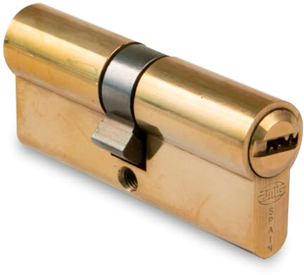 Amig - Cilindro di sicurezza - Serratura per porte - Leva lunga - Sistema antitrapano - Include 5 chiavi - Dorato - Dimensioni: 80 (40-40 mm)