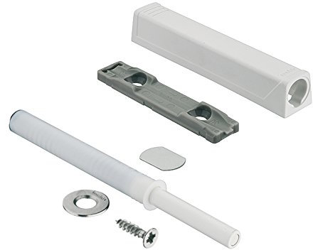 Gedotec Druck-Schnäpper Türdämpfer TIP-ON 956A1004 Langversion mit Magnet | Farbe weiß | Blum Tür-Schnapper mit Ausstoßweg 38 mm | 1 Set - Druck-Öffner Push-to-Open für Küchen-Schränke & Schubladen