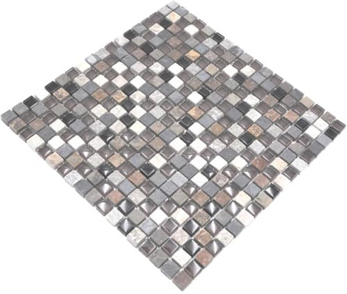 Mosaik Fliese Transluzent beige braun grau schwarz Glasmosaik Crystal Stein für WAND BAD WC DUSCHE KÜCHE FLIESENSPIEGEL THEKENVERKLEIDUNG BADEWANNENVERKLEIDUNG Mosaikmatte Mosaikplatte