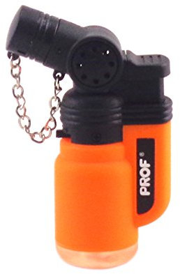 Briquet Tempête Chalumeau Torche Prof - Rechargeable gaz - Réglable (orange)