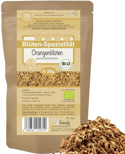 direct&friendly | Bio Orangenblüten | 25g | Tee | Blütenblätter mit hocharomatisch, honigartigem Duft