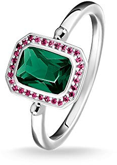 THOMAS SABO Ring Steine Rot & Grün 925 Sterling Silber TR2264