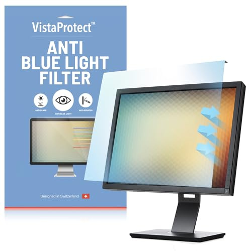 VistaProtect - Filtro Anti Luz Azul y Protector Premium para Pantallas de Ordenador & Monitores, Desmontable (Universal de 23 a 24 Pulgadas)