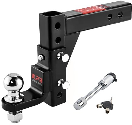 OPENROAD Adjustable Trailer Hitch Ball Mount Fits 2-Inch Receiver, 2 Tow Balls 7500lbs, 9-1/2 Drop/ 8-1/4 Rise Drop Hitch, Tow Hitch for Heavy Duty Truck with Stainless Steel Pins and Lock
