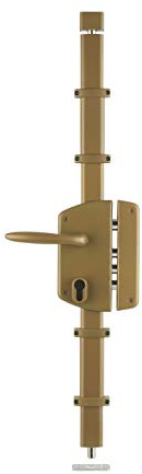 THIRARD - Melissa Aufschraubschloss Gehäuse mit Vierkant für Haustür - Rechts - 3-Punkt - Für Türen 1,95 m bis 2,2 m - 50 mm Dornmaß - Gold - 1/2 Umdrehungsmechanismus - Stahlschließriegel