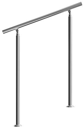 Monzana Pasamanos para Escaleras 100cm Acero inoxidable Barandilla Interior Exterior Baranda Redonda