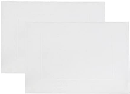 ZOLLNER Juego de 2 alfombras de baño de algodón, 50x70 cm, Blanco
