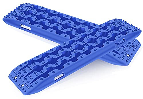 Ejoyous 2 Stücke Recovery Board Offroad Tracks Traction Mats Traktionsmatte Anfahrhilfe Wohnmobil Gripmatte Schnee Reifenleiter für Geländewagen Wohnmobil PKW LKW 10T Last