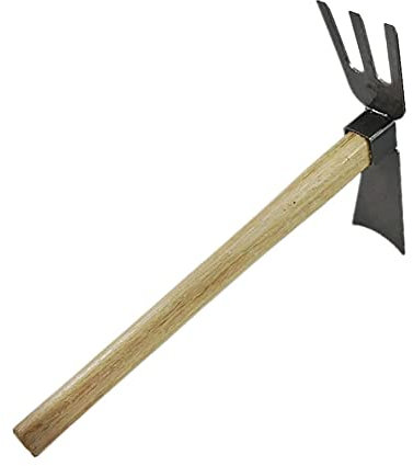 Azada de doble propósito - Azada y rastrillo 2 en 1 Azada doble de jardín con mango de madera Herramienta de azada de excavación de jardín, para excavar Azada de cultivo Azada para plantar suelos, sua