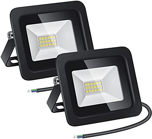 CTWUYOU Projecteur LED Extérieur 20W, 1500LM Économie d'énergie Spot Led Extérieur，3000K Blanc Chaud，IP68 Étanche，Éclairage de Sécurité pour Jardins, Cours, Couloirs, Garages et Terrasses，Lot de 2