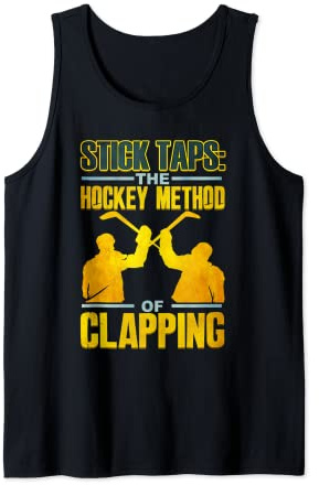 Hockey Fan Gift Stick Taps Hockey Clapping Hockey Tank Top