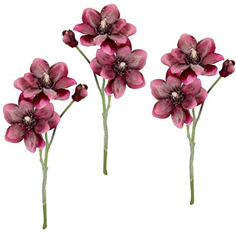 Künstlicher Magnolienzweig Magnolie geeist Kunstblume Kunstpflanze Zweig Raumdeko Zarte Weihnachtsdeko Dekozweig AST Einzelblume Knospen Blüten Decor Seidenblumen blühender Kunstzweig Magnolienast