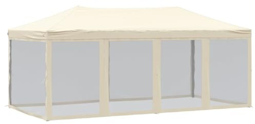 vidaXL Tente de réception Pliable avec parois Crème 3x6 m