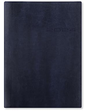 Letts of London Lecassa A5 Tag pro Seite mit Terminen mehrsprachig Navy 2024