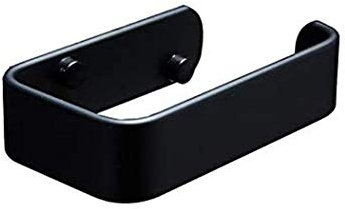 FFOCCO Schwarzer Papierhalter, Platz, Aluminium, Toilettenpapier, Handtuchhalter, WC, Küche, Bad, Papierrollenhalter, Badezimmer-Hardware Present