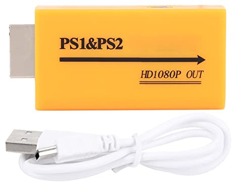 Leapiture Convertidor De Video PS1/PS2 A HDMI Adaptador De Video Salida De Video HD Convertidor De Señal De Video Compuesto 7x3.5x1.5cm