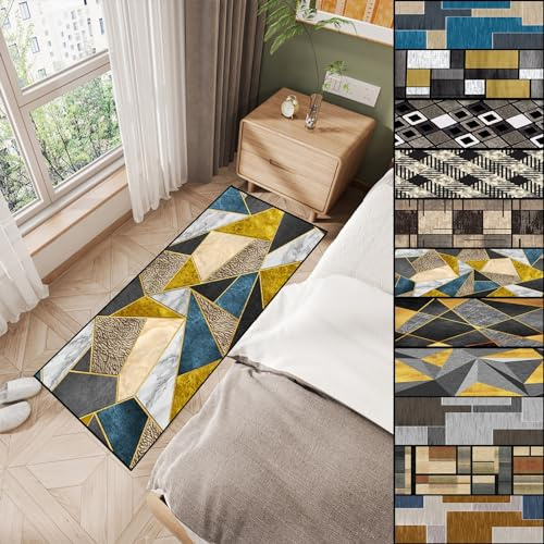 AMZYU Alfombras para Pasillos Largos 40 x 260 cm Antideslizante Alfombra Madera Larga Moderno, Abstracto Decoración de Interiores para Cocina baño salón, E