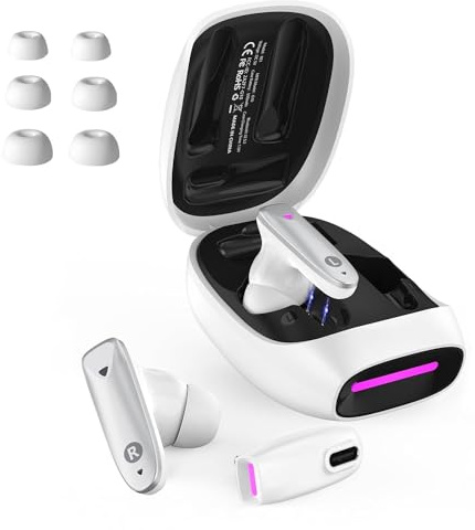 eppfun In-Ear Gaming Kopfhörer, Bluetooth 5.2 Kopfhörer für Meta Quest 3 2/Pico 4 VR/PS5/Switch, 30ms niedrige Latenz Gaming Earbuds mit 2,4 GHz USB-C Dongle