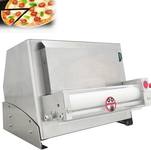 McbeAn Electric Pizza Dough Roller Sheeter, Pizza Dough Roller Machine, Adjustable Dough Size 10-30cm and Thickness 1-5.5mm, Copper Motor, High Efficiency, Long Life, 380pcs/H Output, for Restaurant