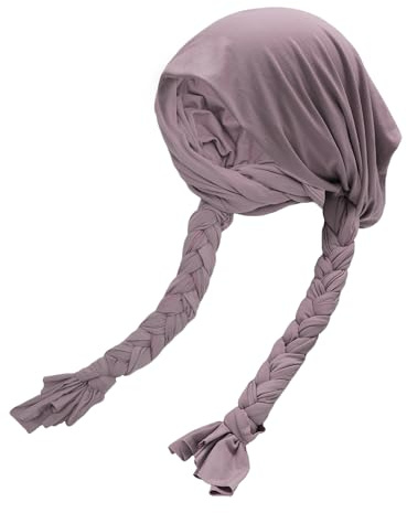 ZLYC Chemo huvudbonad förbunden huvudscarf för kvinnor lätt mössa hatt skalle skydd keps huvudsjalar, Fläta lila vit, one size