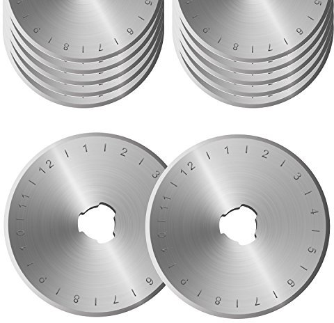 AGPtek 28mm Rotary Cutter Klingen Set (12 Stück), Rotary Ersatzklingen für Quilten Scrapbooking Nähen Kunsthandwerk, Passend für Fiskars, Olfa, Truecut, Martelli & mehr