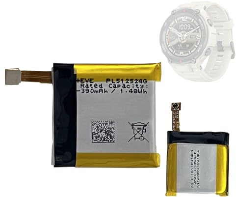HIGHAKKU Batería de repuesto PL512524G compatible con AMA-zfit T-rex Verge Lite, A1807, A1801, A1808, A1811, A1818, A1918, GTR47, V010 Smartwatch