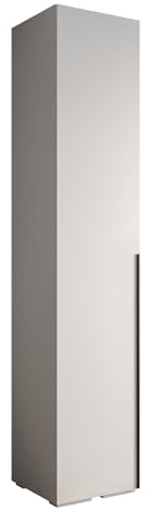 ABIKSMEBLE Inova Armadio Appendiabiti - Guardaroba con Ripiani - Guardaroba per Camera da Letto, Soggiorno, Corridoio - 236,7x50x47 cm - Bianco Nero