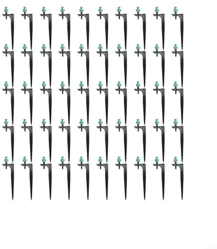 50 irrigatori da giardino automatici rotanti a per 360 gradi, di irrigazione con ugelli nebulizzatori con punta in plastica (180°)