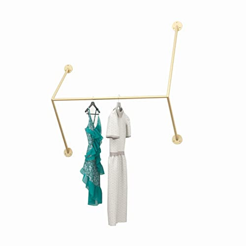 LXGJSQY Garderobenständer, Wandgarderobe, Kleiderstange, Einzelhandelsgeschäft, Kleiderständer, Aufbewahrung, Hängegarderobe für Schlafzimmer oder Boutiquen (Größe: 150 cm, Farbe: Gold)