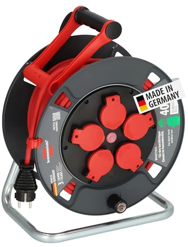 Brennenstuhl Kabeltrommel 300 KU 4110 40m outdoor IP44 (Made in Germany, 5 Schutzkontakt-Steckdosen, Überhitzungsschutz, kurzfristiger Einsatz im Außenbereich) | Made in Germany, 5 Schutzkontakt-Steckdosen, Überhitzungsschutz, kurzfristiger Einsatz im Außenbereich