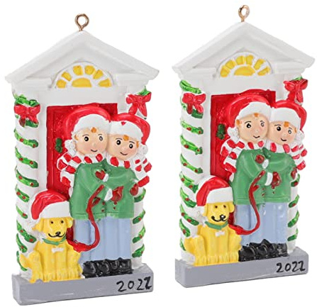 Yctze Christmas Tree Ornament, Christmas Tree Ornament Weather Hand Ted Pend Decoration for Lawn Backyard Patio 2pcs Christmas Tree OrnamentResin