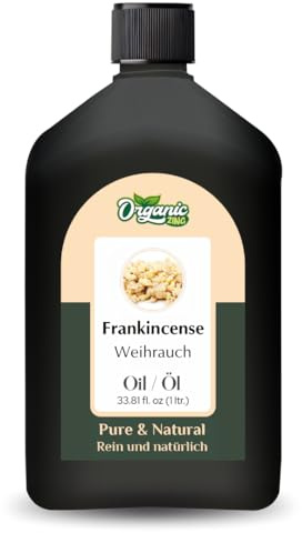 Organic Zing Frankincense (Boswellia) Oil | Pure & Natural Essential Oil for Skincare, Hair Care, Aroma and Diffusers – 1000 ml/33,8 fl oz