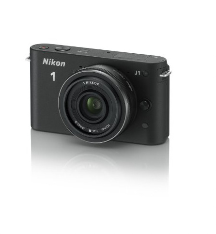 Nikon 1 J1 Compact System Camera - Black (10mm Lens Kit, 10MP) 3 inch LCD Screen (Renewed)
