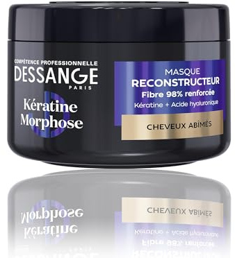 DESSANGE - Masque Cheveux Reconstructeur Kératine Morphose - Formule Enrichie En Kératine Végétale & Acide Hyaluronique - Répare & Protège La Fibre Capillaire - Cheveux Abîmés - 280ml