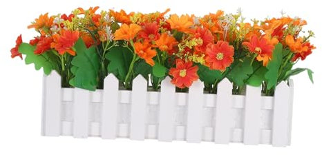 Cabilock Fiori Finti in Vaso di Crisantemo Artificiale Piante Finte Resistenti all Esterno per Veranda e Casa Composizioni Floreali Realistiche in Vaso per Matrimonio e Decorazioni