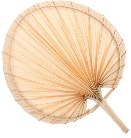 SHINEOFI Handwoven Natural Palm Leaf Fan Handmade Portable Handheld Vintage Bamboo Woven Fan Chinese Style Decorative for Summer Party Home Use