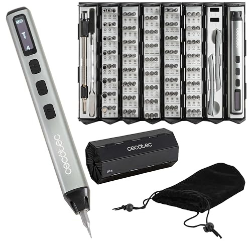 Cecotec Cacciavite Elettrico PrecisionGyro 5000 Infinity Auto, Kit di Precisione 128 Pezzi, Punta Multipla Inclusa, Valigetta, Magnetizzatore Integrato