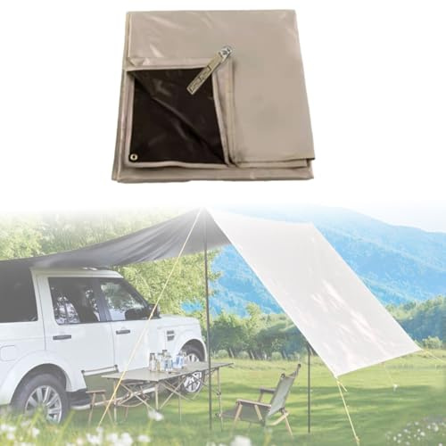 CTREVL Toldo para Coche con Ventosas, Toldo Furgoneta Camper, Múltiples Modos de construcción Fácil de Construir UV 50+ Protección PU 3000mm para SUV Caravana autobús Furgoneta(430cmx200cm)