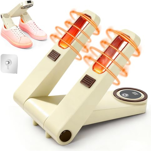 RDTOK Schuhtrockner Elektrisch, Schuh Trockner mit 1/3/6H Timer, Faltbar & Geräuscharm, 48°C Konstante Temperatur, Geruchsentfernung für Sportschuhe, Stiefel & Skischuhe