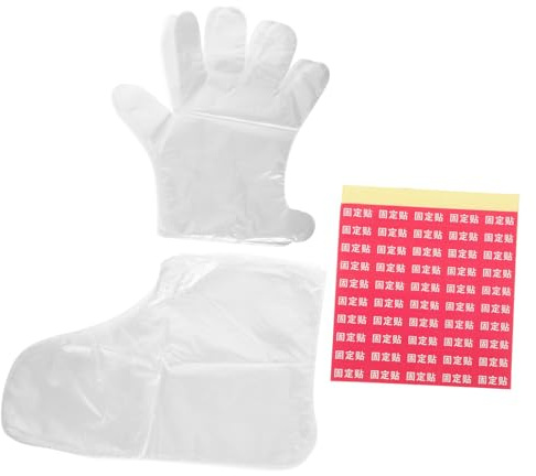 LOLIPPYY Tragbare Feuchtigkeitsspendende Hand und Fußpeeling Maske aus Pe mit Fixierpflastern für Reise und Salon zur Intensiven Pflege Trockener Haut Zufälliger Stil