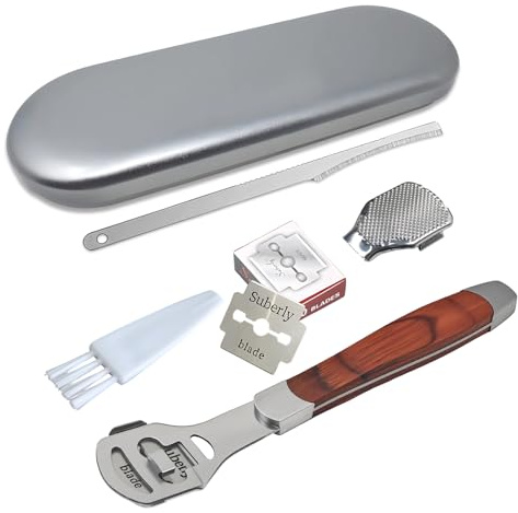 Callus Shaver with Wooden Handle，Pedicure Foot File Kit，Foot File Callus Remover，High-Quality Scraper for Removing Calluses, Cracked Heels, and Dead Skin