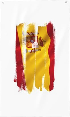 Bandiera della Spagna. Bandiera decorativa per esterni 0,9 x 1,5 m, striscione verticale in poliestere. Adatto per l'uso come decorazione esterna