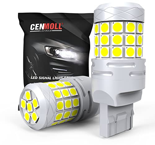 Cenmoll 582 W21W 7440 Led Bulb White, Super Bright 40W 2000LM 12V-24V Canbus Error Free WY21W 582 W21W Led Bulb for Backup Reverse Parking Light Turn Signal Brake Tail Lights, Pack of 2