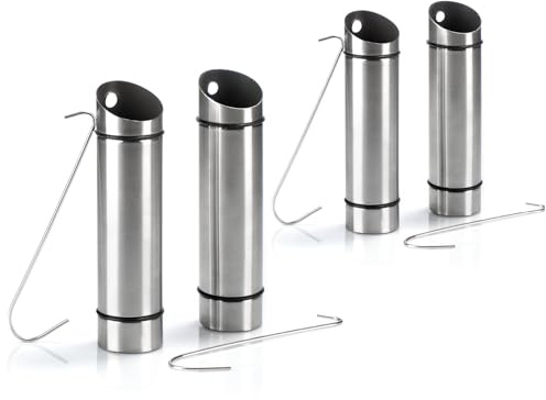 com-four® 4x Luftbefeuchter aus rostfreiem Edelstahl, Verdunster | Wasserbehälter mit S-Haken für ein angenehmes Raumklima